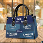 Personalized Christian Leather Handbag, Jesus Christian Tote Bag, Bible Purse, Religious Bags Gift for Mom, Women