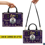 Illustration demonstrating two carrying options for Celestial Scales Satchel Handbag.