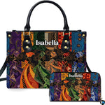 Personalized African American Leather Bag, African Purse, Gifts for Black Girl Women, Black History Handbags