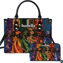 Personalized African American Leather Bag, African Purse, Gifts for Black Girl Women, Black History Handbags