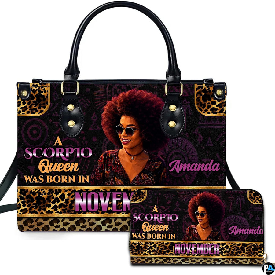 Personalized African American Leather Bag, African Purse, Gifts for Black Girl Women, Black History Handbags