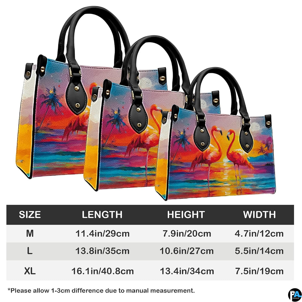 Matching zip wallet showing identical tropical sunset flamingo pair artwork.