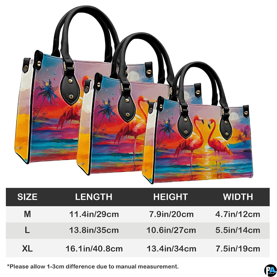 Matching zip wallet showing identical tropical sunset flamingo pair artwork.