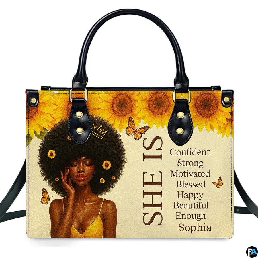 Front perspective of sunflower crown afro art accessory with vibrant floral details and fluttering butterflies.