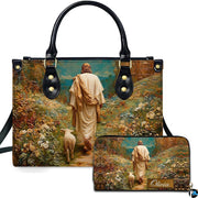 Good Shepherd wildflower meadow handbag and matching wallet set