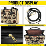 Detail view highlighting metal fittings, shoulder strap attachments, and exterior construction accents.