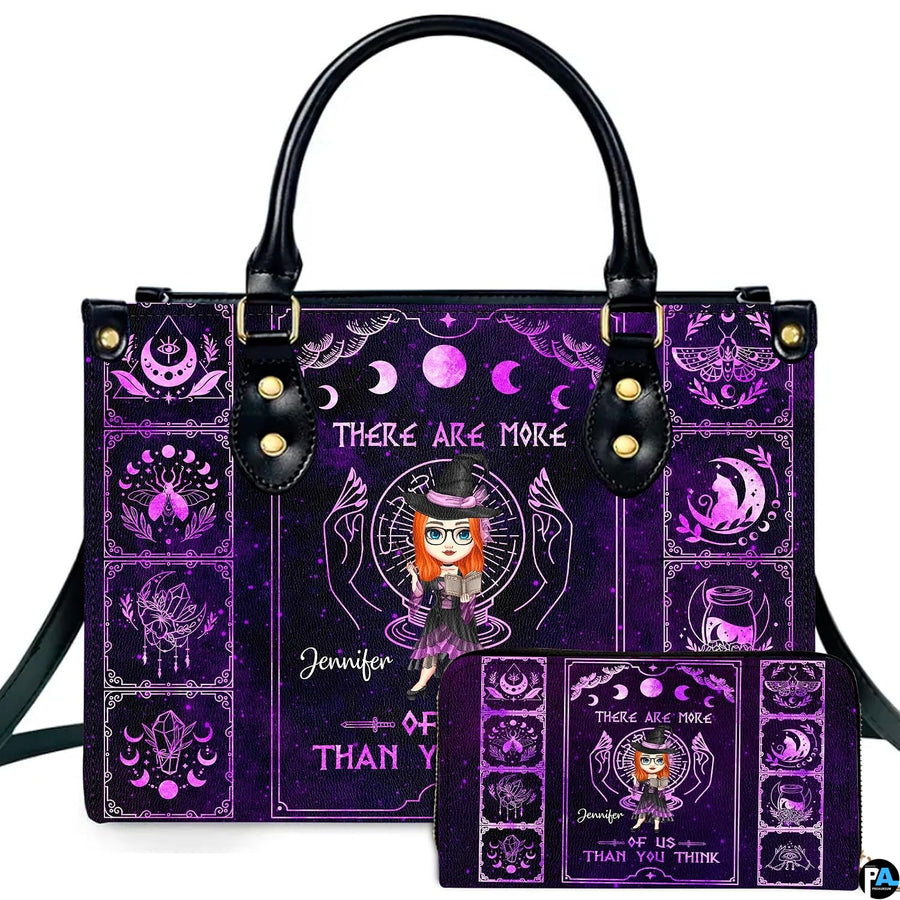 Personalized Witch Leather Bags, Halloween Purses For Women, Witch Art Bag, Spooky Halloween Purses, Holiday Gifts