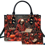 Personalized Witch Leather Bags, Halloween Purses For Women, Witch Art Bag, Spooky Halloween Purses, Holiday Gifts