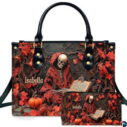 Personalized Witch Leather Bags, Halloween Purses For Women, Witch Art Bag, Spooky Halloween Purses, Holiday Gifts