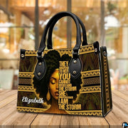Personalized African American Leather Bag, African Purse, Gifts for Black Girl Women, Black History Handbags