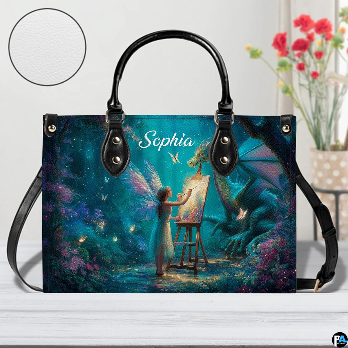 Opposite side profile displaying detailed enchanted grove trees and dragon wing patterns