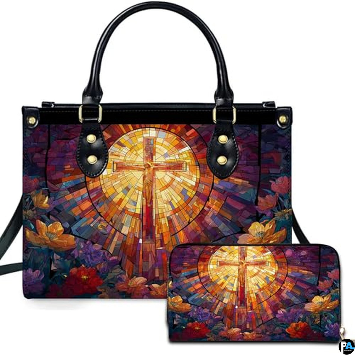 Custom Catholic Virgin Mary Leather Bag, Personalized Name Handbags and Purses for Christian Women Religious Bag Gifts