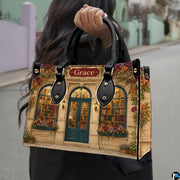 Dual presentation demonstrating handheld carrying via top handles and shoulder display mode for the accessory pairing