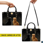 Black Cat Leather Bag – Vintage Cat Art Handbag, Stylish Animal-Themed Purse, Unique Gift for Cat Lovers