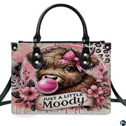 Highland Cow Leather Handbag Custom Cow Purse for Women Country Farm PU Leather Tote Gifts for Farmers Girls Mom Gift