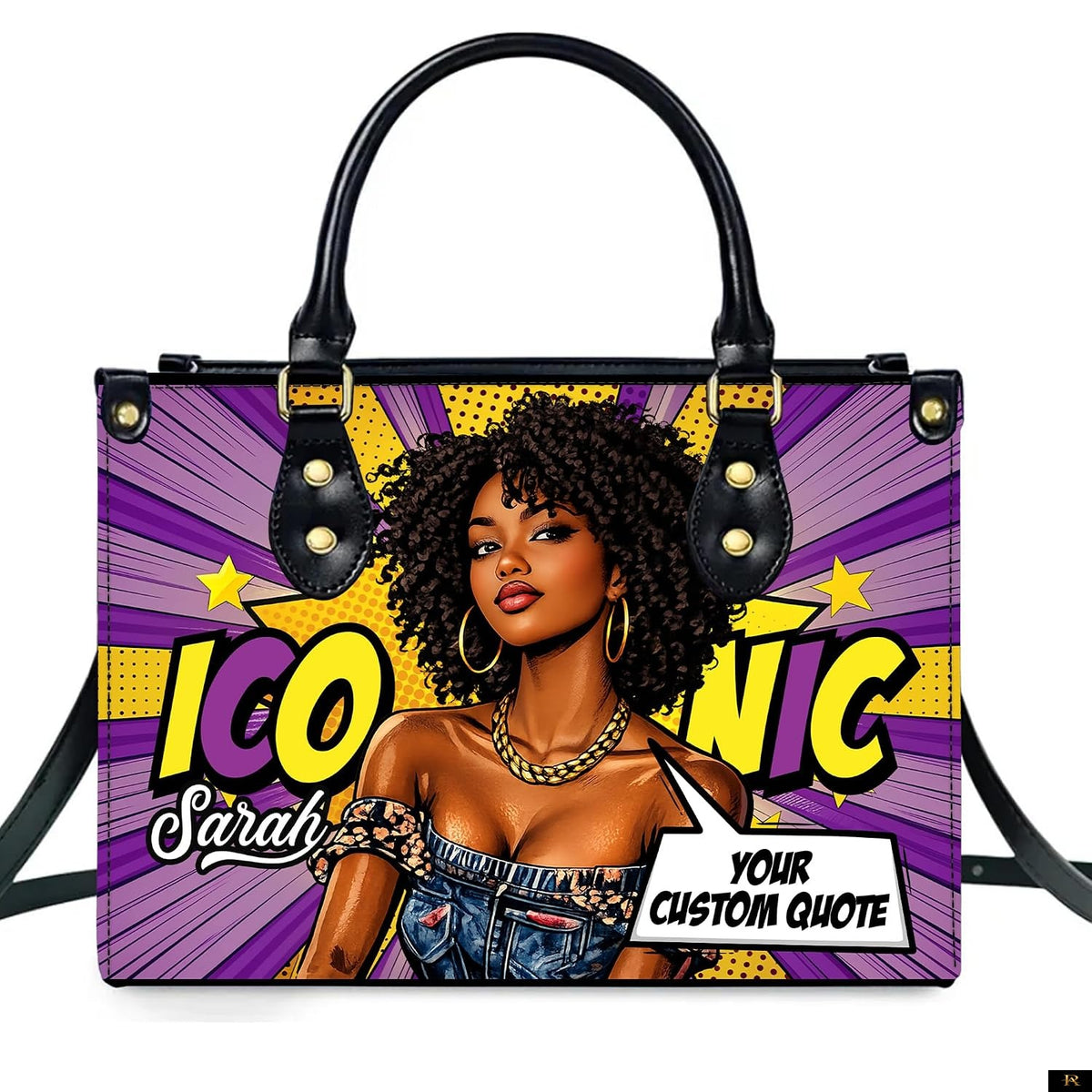 PREAUREUM "{split_values}" Personalized {collection_title} Leather Handbag