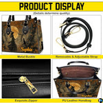 Personalized Halloween Leather Handbag – Custom Witch 3D Printing Effect Purses For Women – Spooky Gothic Shoulder Bag