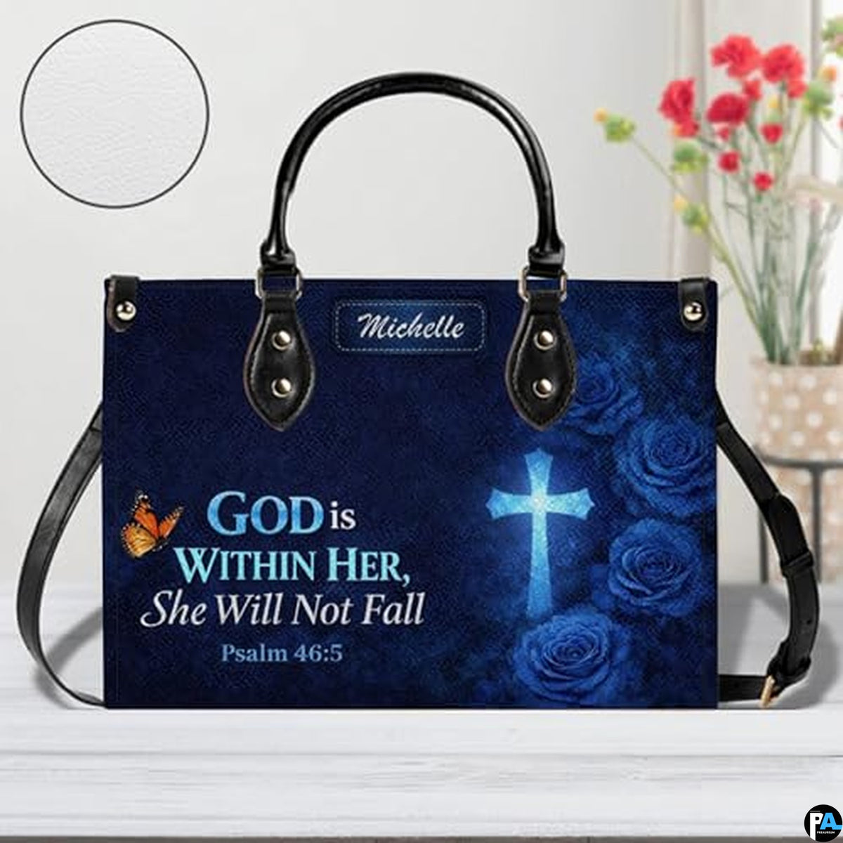 Personalized Christian Leather Handbag – Custom Purse Faith Gift for Mom, Grandma, Women Birthday or Christmas
