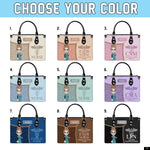 PREAUREUM "{split_values}" Personalized {collection_title} Leather Handbag