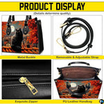 Black Cat Leather Bag – Vintage Cat Art Handbag, Stylish Animal-Themed Purse, Unique Gift for Cat Lovers