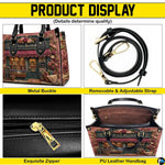 Matching zippered wallet displaying the coordinated vintage storefront and floral border motif.