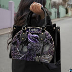 Personalized Halloween Leather Handbag – Custom Witch 3D Printing Effect Purses For Women – Spooky Gothic Shoulder Bag