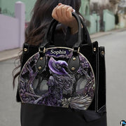 Personalized Halloween Leather Handbag – Custom Witch 3D Printing Effect Purses For Women – Spooky Gothic Shoulder Bag
