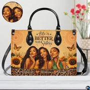 Personalized Leather Handbag for Black Women, Custom African Purse Bag Set, Birthday Meaningful Gifts for Mom, Friend