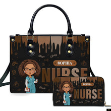 PREAUREUM "{split_values}" Personalized {collection_title} Leather Handbag