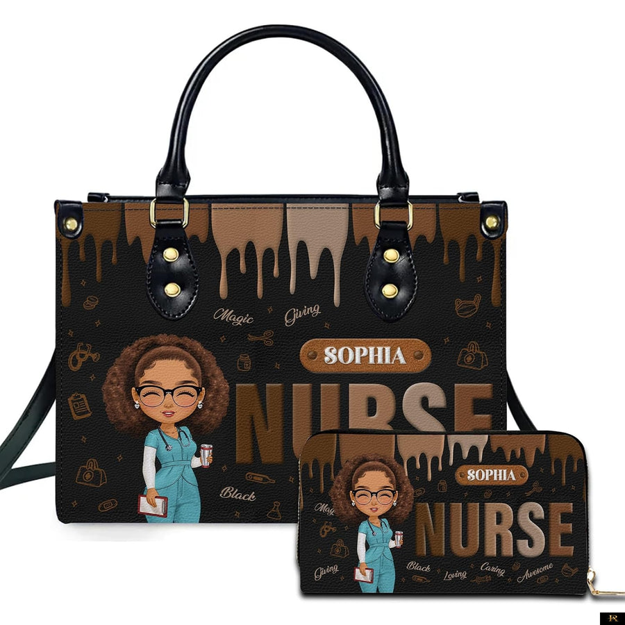 PREAUREUM "{split_values}" Personalized {collection_title} Leather Handbag