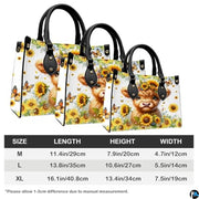 Highland Cow Leather Handbag Custom Cow Purse for Women Country Farm PU Leather Tote Gifts for Farmers Girls Mom Gift
