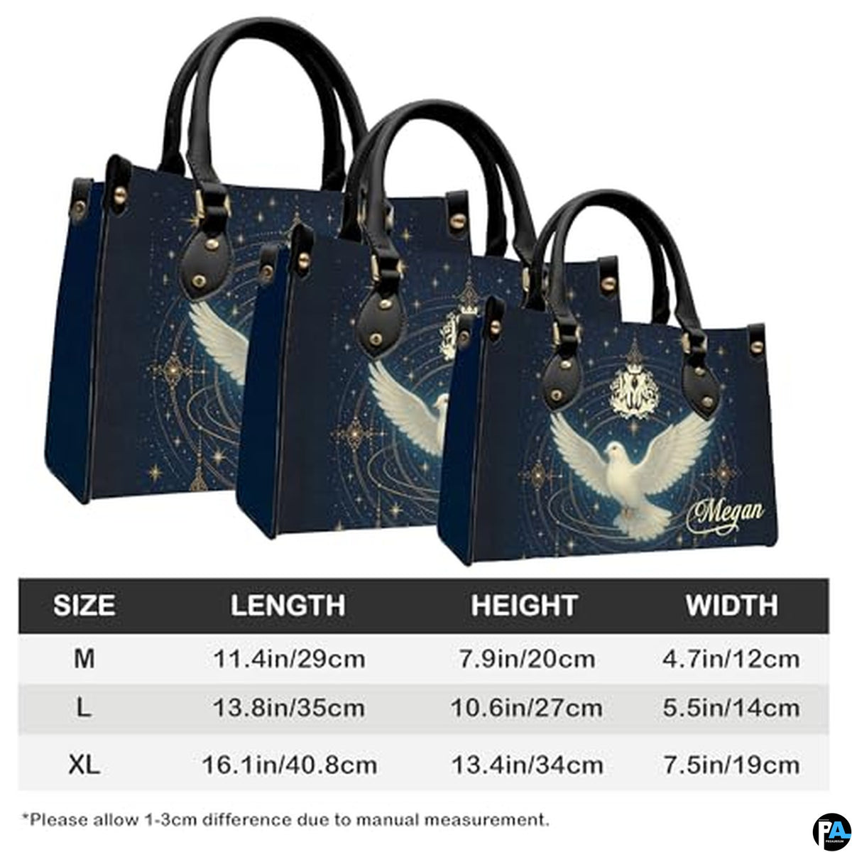 Custom Catholic Virgin Mary Leather Bag, Personalized Name Handbags and Purses for Christian Women Religious Bag Gifts