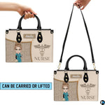 Personalized Nurse Leather Bag – Custom Medical Handbag & Purse Set with Name Gifts for Nursing Student Christmas Gift