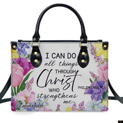 PREAUREUM "{split_values}" Personalized {collection_title} Leather Handbag
