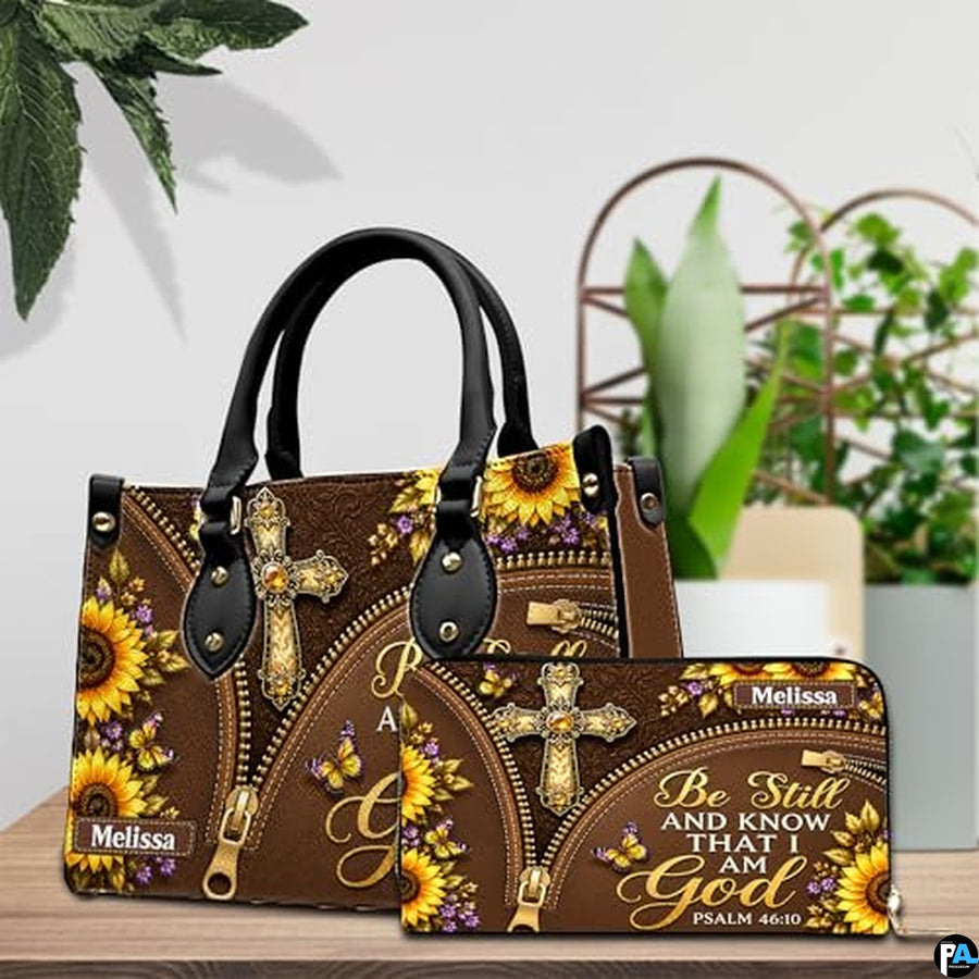 Personalized Christian Leather Handbag, Jesus Christian Tote Bag, Bible Purse, Religious Bags Gift for Mom, Women