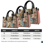 Size reference chart showing medium, large, and extra-large handbag dimensions