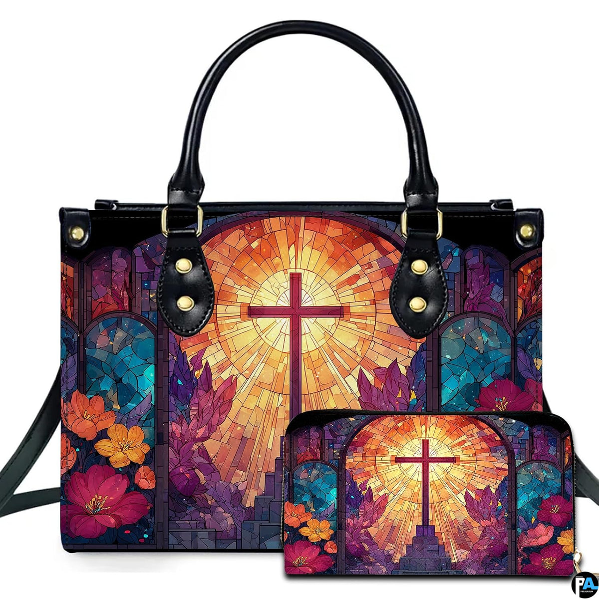 Custom Catholic Virgin Mary Leather Bag, Personalized Name Handbags and Purses for Christian Women Religious Bag Gifts