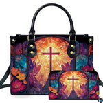Custom Catholic Virgin Mary Leather Bag, Personalized Name Handbags and Purses for Christian Women Religious Bag Gifts