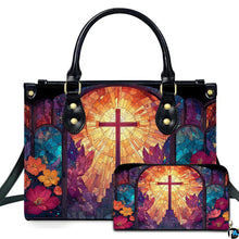 Custom Catholic Virgin Mary Leather Bag, Personalized Name Handbags and Purses for Christian Women Religious Bag Gifts