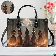 Personalized Witch Leather Bags, Halloween Purses For Women, Witch Art Bag, Spooky Halloween Purses, Holiday Gifts