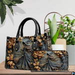Personalized Halloween Leather Handbag – Custom Witch 3D Printing Effect Purses For Women – Spooky Gothic Shoulder Bag
