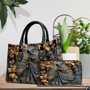 Personalized Halloween Leather Handbag – Custom Witch 3D Printing Effect Purses For Women – Spooky Gothic Shoulder Bag