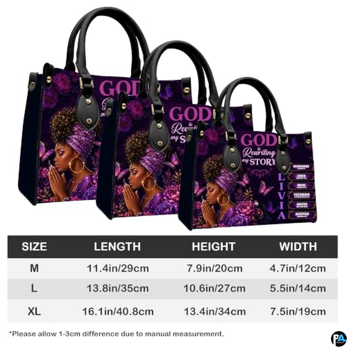 Personalized African American Leather Bag, African Purse, Gifts for Black Girl Women, Black History Handbags