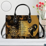 Personalized African American Woman Gold Rose Handbag - Design 01