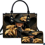 Personalized Black Women Leather Bag, Custom Name African Purses and Handbags Gifts for Mom Birthday Christmas Mothers Day