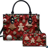 Christmas Gingerbread Cookies Handbag and Matching Wallet Set