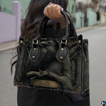 Personalized Animal Leather Handbag – Custom Name Flowers with 2D Print with 3D Effect – Gift for Gramma, Mom, Daughter