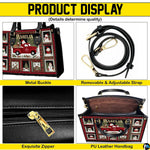 Coordinating holiday wallet featuring miniature red truck and plaid patchwork illustrations.