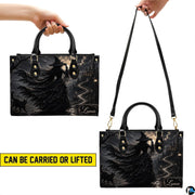 Demonstration banner illustrating handheld and shoulder carry styling for this gothic witch artwork accessory.