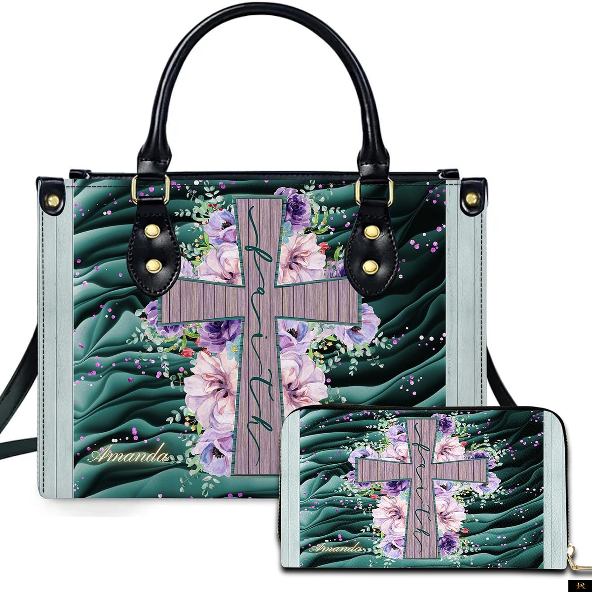 PREAUREUM "{split_values}" Personalized {collection_title} Leather Handbag